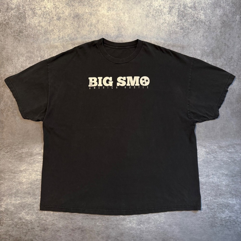 VTG Big Smo Men XXL Black Graphic Tee America Hustle Country Rap Music Tennessee